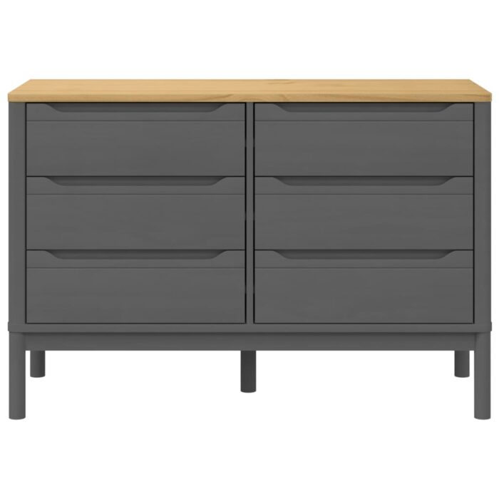 Commode FLORO gris bois de pin massif – Image 3