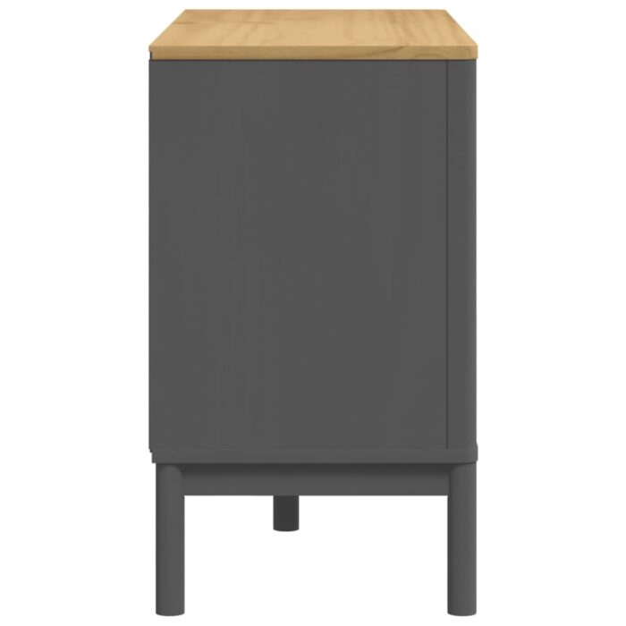 Commode FLORO gris bois de pin massif – Image 4