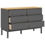 Commode FLORO gris bois de pin massif – Image 6