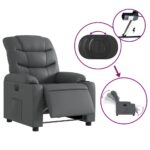 Fauteuil inclinable électrique Gris Similicuir – Image 3