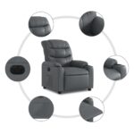 Fauteuil inclinable électrique Gris Similicuir – Image 5