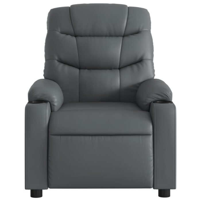 Fauteuil inclinable électrique Gris Similicuir – Image 6