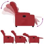 Fauteuil inclinable électrique Rouge Similicuir – Image 4