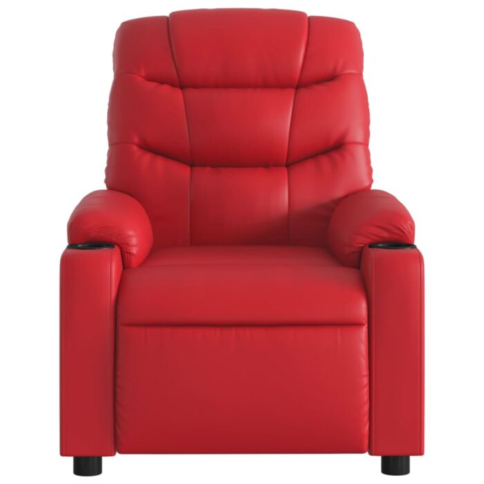 Fauteuil inclinable électrique Rouge Similicuir – Image 6