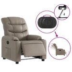 Fauteuil inclinable électrique Cappuccino Similicuir – Image 3