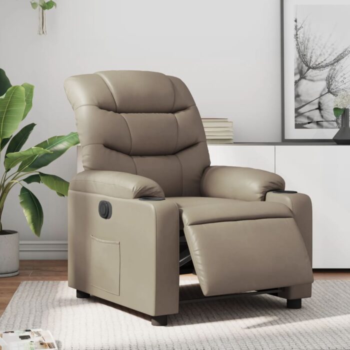 Fauteuil inclinable électrique Cappuccino Similicuir – Image 1