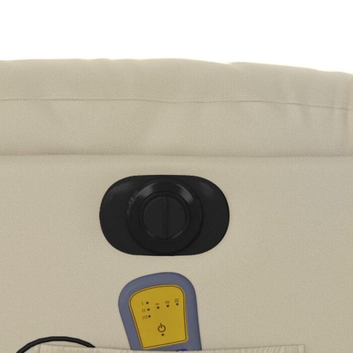 Fauteuil de massage inclinable électrique crème similicuir – Image 9