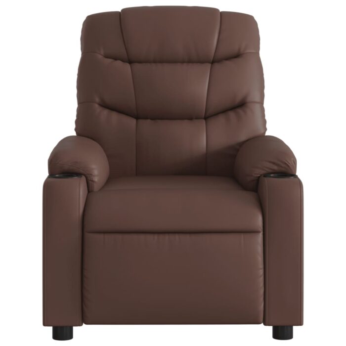 Fauteuil de massage inclinable électrique marron similicuir – Image 6