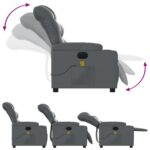 Fauteuil de massage inclinable électrique gris similicuir – Image 4