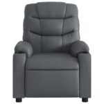 Fauteuil de massage inclinable électrique gris similicuir – Image 6