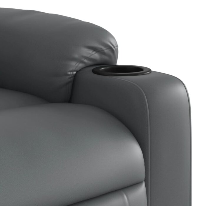 Fauteuil de massage inclinable électrique gris similicuir – Image 8