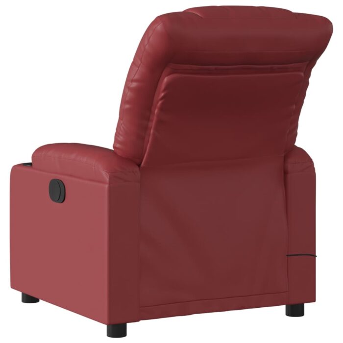Fauteuil de massage inclinable électrique rouge bordeaux – Image 2