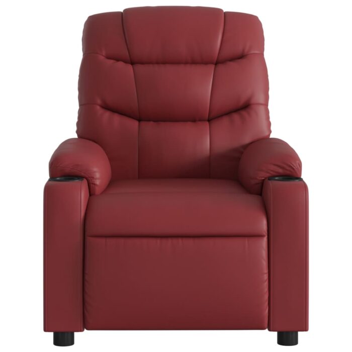 Fauteuil de massage inclinable électrique rouge bordeaux – Image 6