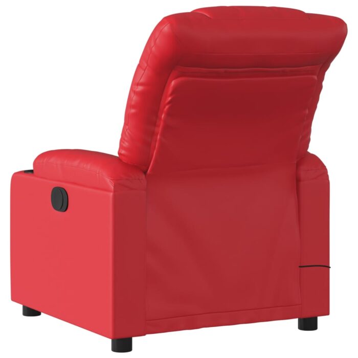 Fauteuil de massage inclinable électrique rouge similicuir – Image 2