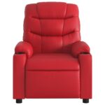 Fauteuil de massage inclinable électrique rouge similicuir – Image 6