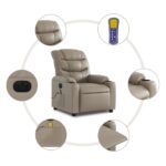 Fauteuil de massage inclinable électrique cappuccino similicuir – Image 5