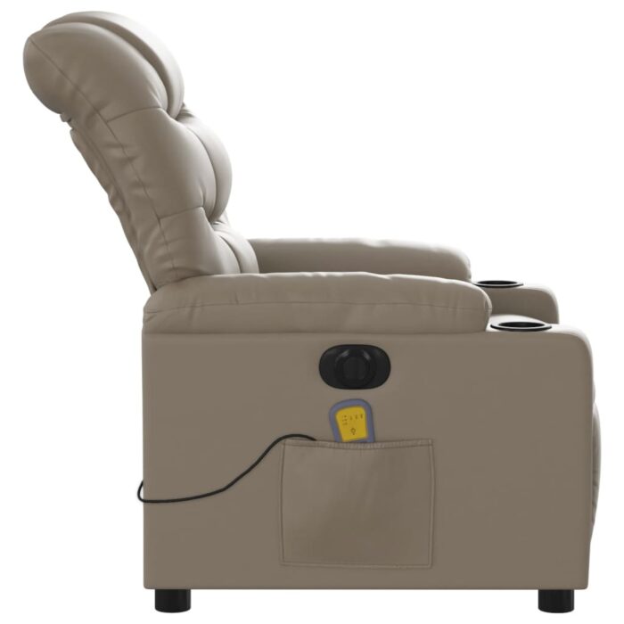 Fauteuil de massage inclinable électrique cappuccino similicuir – Image 7