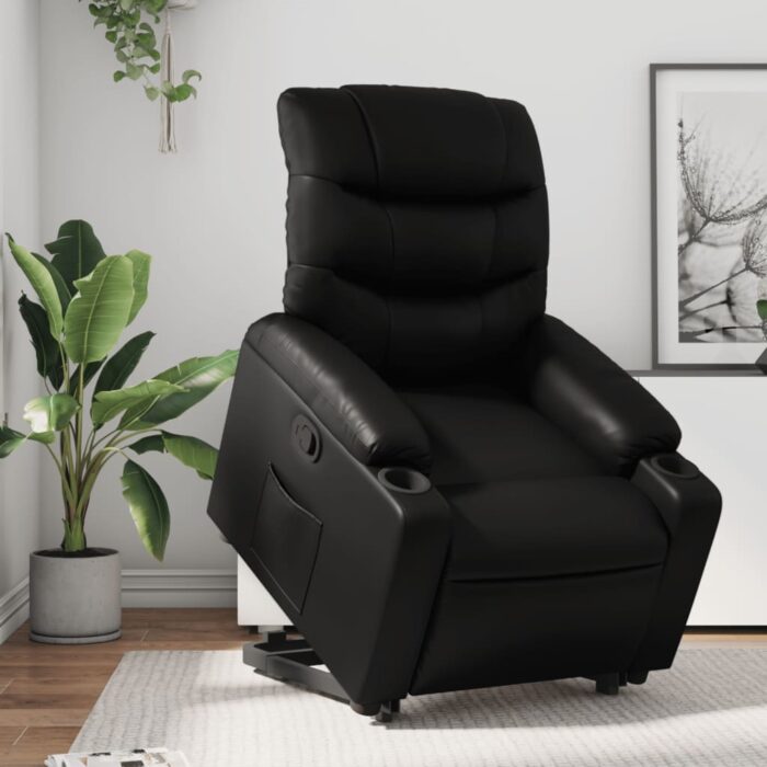 Fauteuil inclinable Noir Similicuir – Image 1