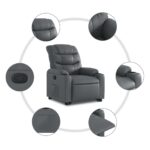 Fauteuil inclinable Gris Similicuir – Image 5