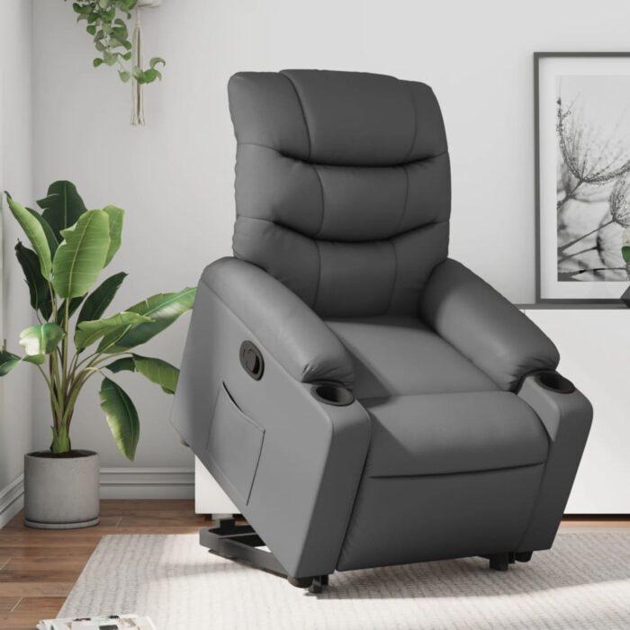 Fauteuil inclinable Gris Similicuir – Image 1