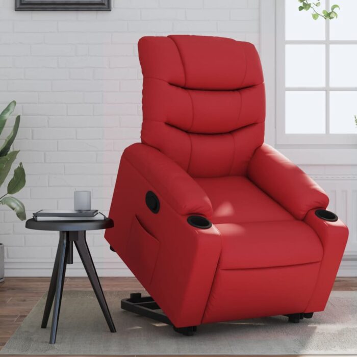 Fauteuil inclinable Rouge Similicuir – Image 1