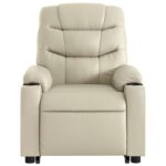 Fauteuil inclinable de massage Crème Similicuir – Image 6
