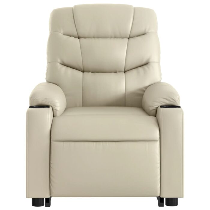 Fauteuil inclinable de massage Crème Similicuir – Image 6