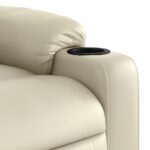 Fauteuil inclinable de massage Crème Similicuir – Image 8