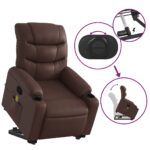 Fauteuil inclinable de massage Marron Similicuir – Image 3