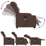 Fauteuil inclinable de massage Marron Similicuir – Image 4