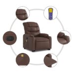 Fauteuil inclinable de massage Marron Similicuir – Image 5