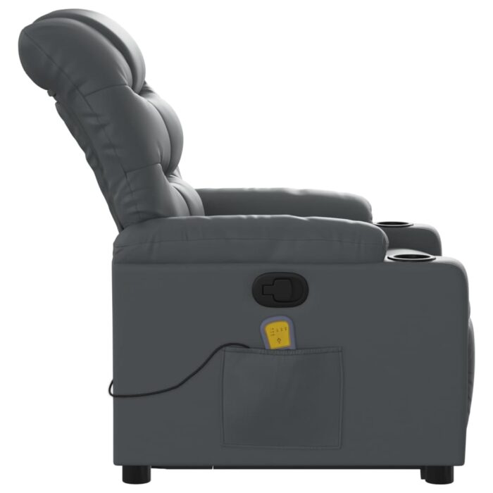 Fauteuil inclinable de massage Gris Similicuir – Image 7
