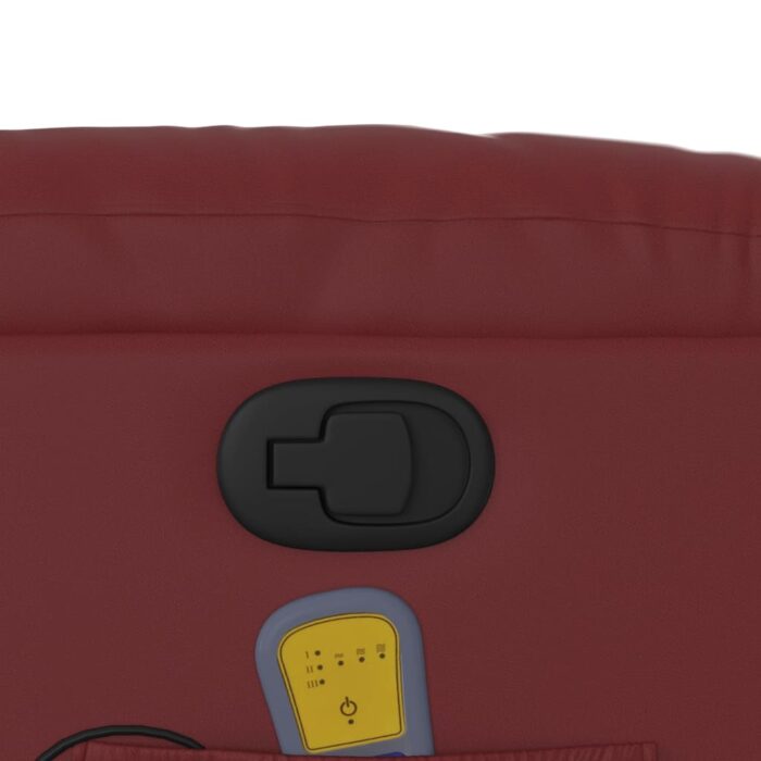 Fauteuil inclinable de massage Rouge bordeaux Similicuir – Image 9