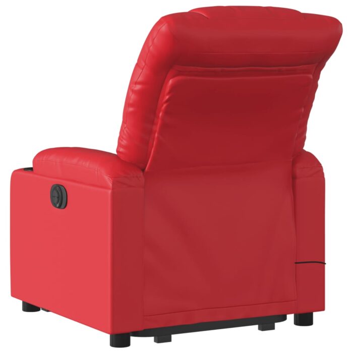 Fauteuil inclinable de massage Rouge Similicuir – Image 2