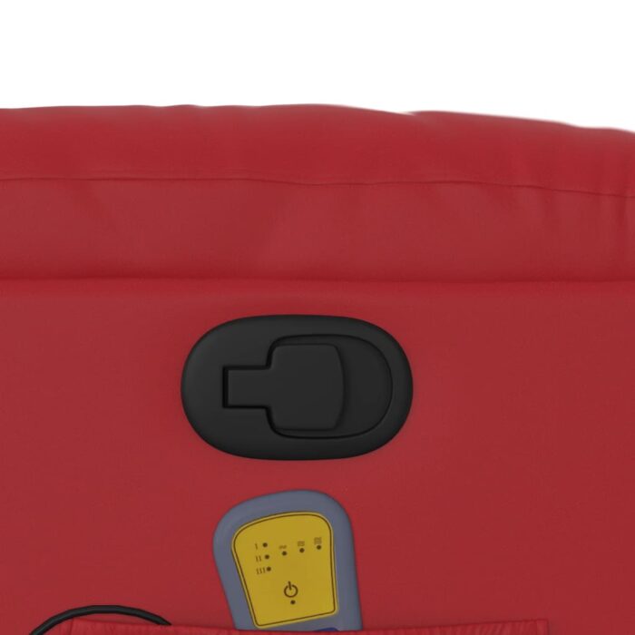 Fauteuil inclinable de massage Rouge Similicuir – Image 9
