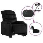 Fauteuil inclinable électrique noir similicuir – Image 3