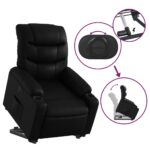 Fauteuil inclinable électrique noir similicuir – Image 8