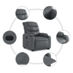 Fauteuil inclinable électrique gris similicuir – Image 5