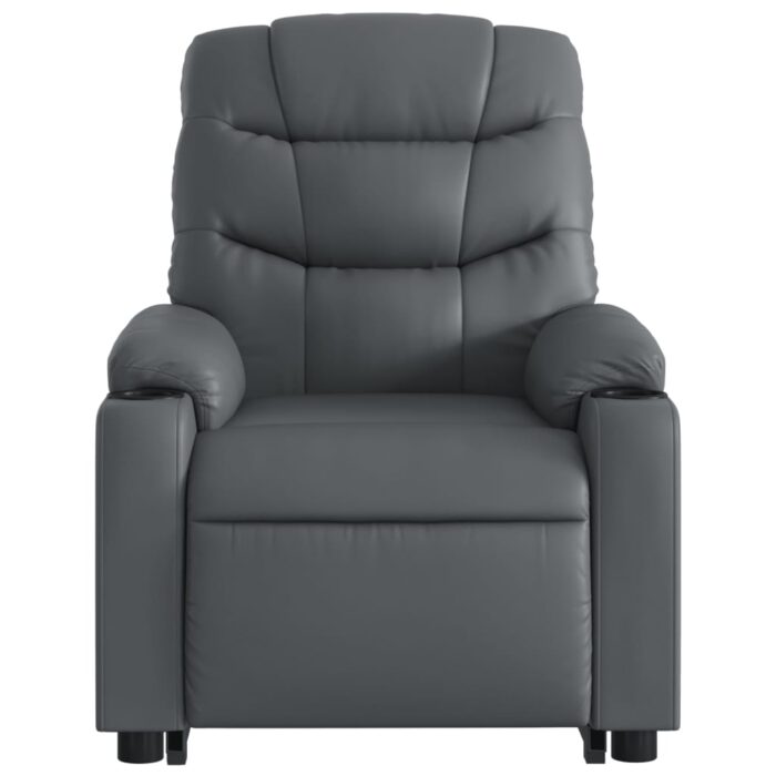 Fauteuil inclinable électrique gris similicuir – Image 6