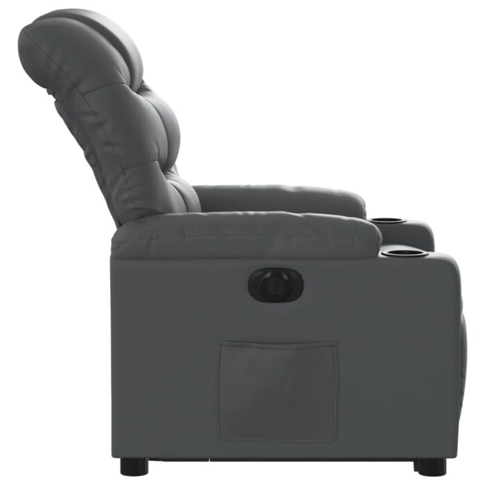Fauteuil inclinable électrique gris similicuir – Image 7