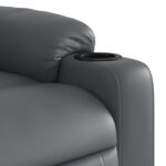 Fauteuil inclinable électrique gris similicuir – Image 9