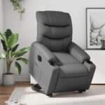 Fauteuil inclinable électrique gris similicuir