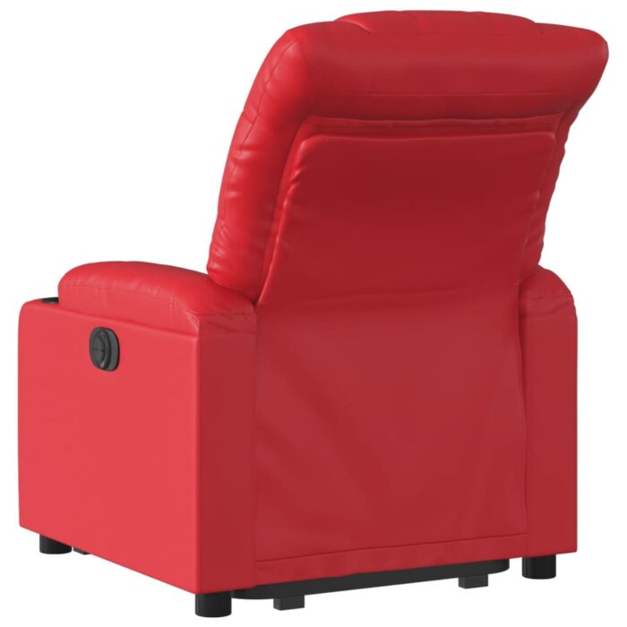 Fauteuil inclinable électrique rouge similicuir – Image 2