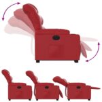 Fauteuil inclinable électrique rouge similicuir – Image 4