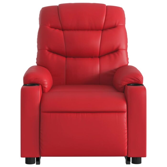 Fauteuil inclinable électrique rouge similicuir – Image 6