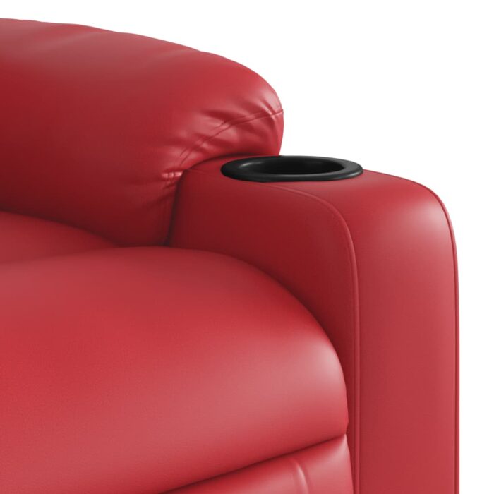 Fauteuil inclinable électrique rouge similicuir – Image 9