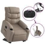 Fauteuil inclinable électrique cappuccino similicuir – Image 8