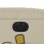 Fauteuil inclinable de massage électrique crème similicuir – Image 11