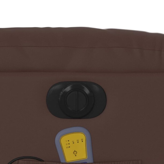 Fauteuil inclinable de massage électrique marron similicuir – Image 11