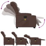 Fauteuil inclinable de massage électrique marron similicuir – Image 4
